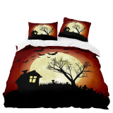 Haunted House Bat Halloween Night Bedding Full Twin Queen King Quilt Duvet Covers Sets