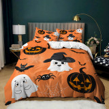 Cartoon Pumpkin Lantern Ghost Bat Printed Halloween Bedding Full Twin Queen King Quilt Duvet Covers Sets