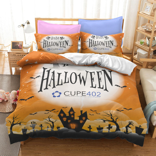 Pumpkin Lantern Ghost Halloween Bedding Full Twin Queen King Quilt Duvet Covers Sets