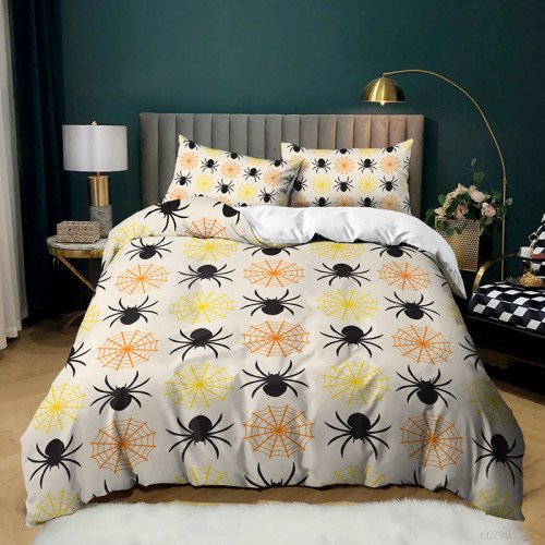 Printed Spider Web Spider Halloween Bedding Full Twin Queen King Quilt Duvet Covers Sets