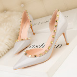 Shallow Patent Leather Women's Shoes Pointed Toe Nude Single Shoes