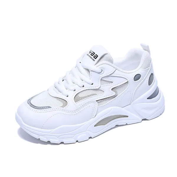 Women Mesh Breathable Platform Lace Up Sneaker