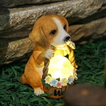 Solar Powered Animal Puppy Dog Lamp LED Garden Decoration Lights
