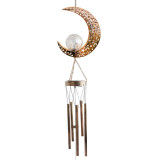 Waterproof Outdoor Garden Path LED Moon Crackle Solar Wind Chime Light