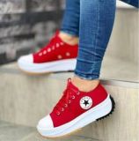 Women Low-top Single Shoes Thick-soled Candy Color Flats Female Canvas Sneaker