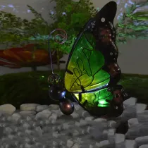 Metal Butterfly Art with Solar Light Garden Decoration Piece