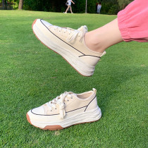 Lace Up Low Round Toe Canvas Trendy Sneakers Shoes