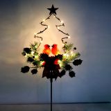 Led Christmas Tree Red Bird With Star Lawn Garden Lamp Outdoor Solar Waterproof Decorative Landscape