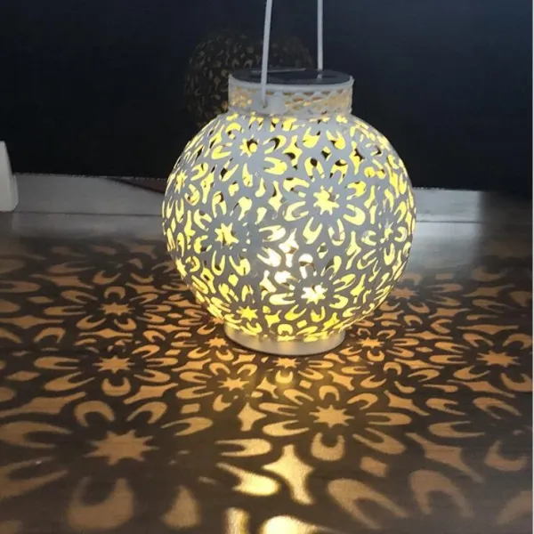 Lantern Lawn Light Outdoor Solar Outdoor White Hanging Light Modern Solar Lantern Garden Flower Light