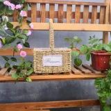 Living Room Decoration Rectangle Wicker Basket Handle For Flowers