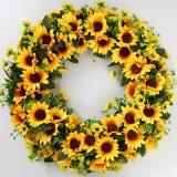 Sunflower Wreath Front Door Hanging Decor Flower Wedding Ornament