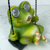 Solar Decorative Lamp Garden Animal Swing Frog Pendant Resin Ornament