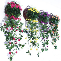 Home Garden Artificial Handmade Rose Flower Hanging Wall Decoration