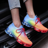 Lace Up Light Breathable Running Shoes Non Slip Knit Sneakers
