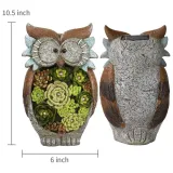 Solar LED Lights Owl Figurine Resin Crafts Lawn Garden Courtyard Decorations