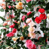 69FT Home Garden Artificial Handmade Rose Hanging Vine Wall Decoration