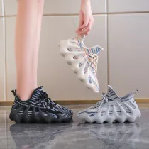 Women Rubber Mesh Coconut Jogging Sneakers