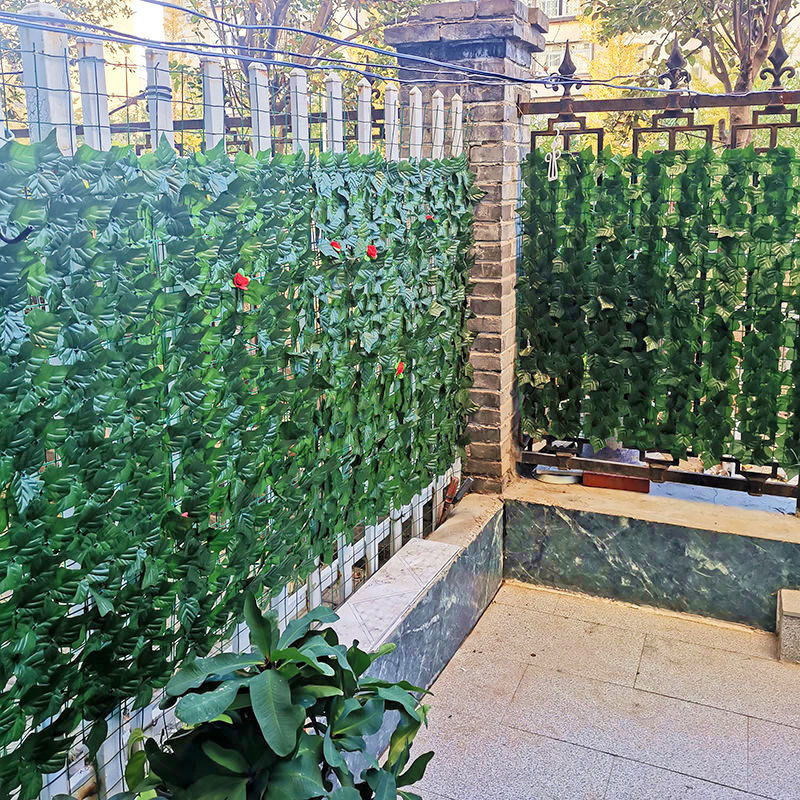 Artificial Green Maple Leaves Hedge Fence Net Vine Privacy Fence Wall Screen