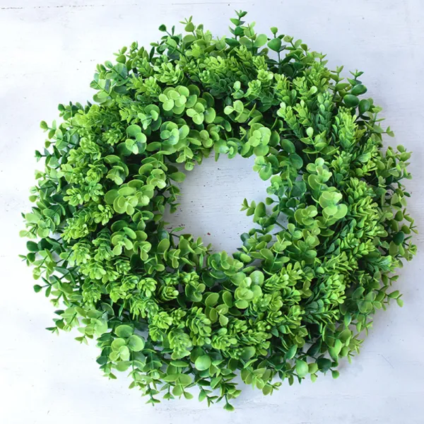 Eucalyptus Wreath Rustic Front Door Decor Wood Hanging Ornament