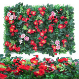 Artificial Rose Flower Row Creative Background Plant Flowers Wall Decor