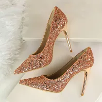 Women Sequins Bridal Elegant Party Sexy Pumps High Heel