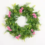 Rose Leaf Wreath Front Door Décor Artificial Flower Home Hanging Ornament