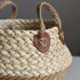 Woven Trigonella Flower Basket Hand-held Double-colored Plant Flowerpot for Decoration