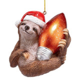 Resin Crafts Santa's Holiday Season Sloth Christmas Ornament