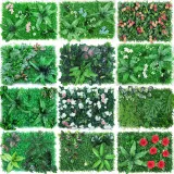 Artificial Jasmine Flowers Panels Hedge Plant Wall Anti Ultraviolet Sunscreen Lawn