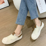 New Versatile Thick Soled Shell Head Dissolved Canvas Shoes