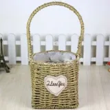 Handmade Weaving Flower Pot Bamboo Weaving Basket Grass Weaving Flower Basket