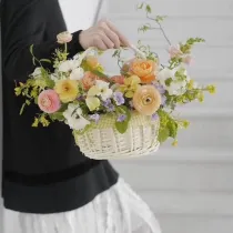 Rattan and Willow Flower Baskets Mixed with Hand Gift Baskets