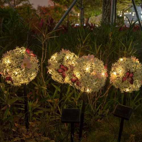 Solar Flower Ball Lamp Lawn Butterfly Ball LED Lamp Courtyard Decorative Lamp