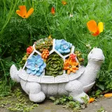 Unique Resin Fleshy Turtle Craft Home Decoration Solar Lawn Lamp