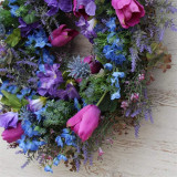 Simulation Of Wreath Decoration Purple Tulip Garland Beautiful Blue Dream Artificial Wreath