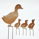 Duck Shaped Garden Art for Outside Decorations