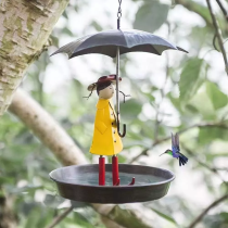 Bird Feeder Umbrella Girl Easy To Clean Feeding Station With Drainage