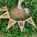 Lucky Triangle Flag Artificial Wreath Door Decor Wall Hanging Ornament