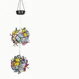 Solar LED Lamp Wind Bell Butterfly Ball Hanging Bell Lamp Family Garden Decoration