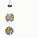 Solar LED Lamp Wind Bell Butterfly Ball Hanging Bell Lamp Family Garden Decoration