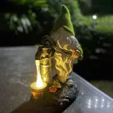 Solar Garden Resin Ornaments Dwarf Crafts Courtyard Lawn Decorative Lamp