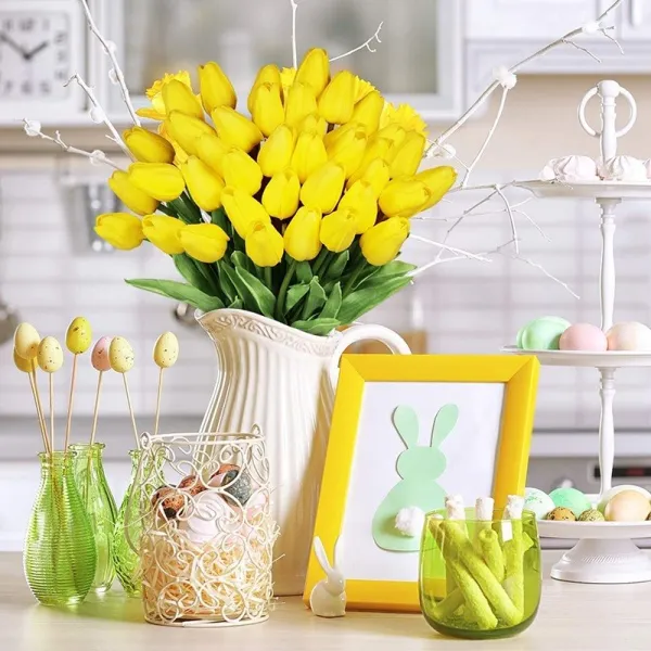Home Garden Artificial Tulip Bouquet Flower Room Decoration