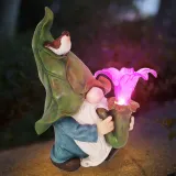 Solar Dwarf Statue Lights Resin Crafts Garden Decoration