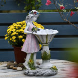 Solar Garden Resin Ornaments Flower Fairy Crafts Garden Lawn Decorative Lamp