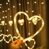 Heart Shaped Curtain Light Fairy String Lights Outdoor for Party Home Wedding New Year Decoration