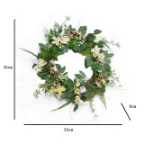 Daisy Spring Rustic Farmhouse Decorative Artificial Wreath Wedding Ornament