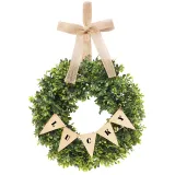 Lucky Triangle Flag Artificial Wreath Door Decor Wall Hanging Ornament
