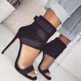 Lace Up Cross Strap High Heels Sandals