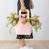 Hand Bag Waterproof Flower Gift Box Small Handle Paper Bag for Flower Kraft Paper