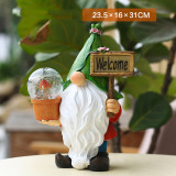 White Beard Dwarf Cartoon Solar Lamp Elves Welcome Card Christmas Light Decorations